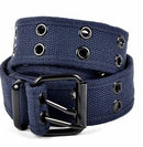 ANNA CAVALARY 100% Cotton Canvas Belt Double Hole For Men Women Buckle Jean