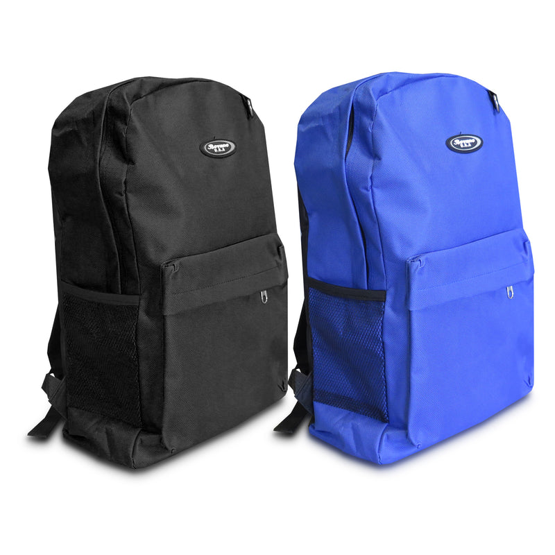 17 Inch Black Multi Purpose School Book Bag / Travel Carry On Backpack Bag