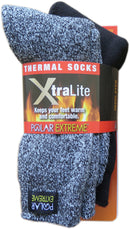 Polar Extreme Xtralite Thermal Lightweight Fleece Lined Acrylic Winter Socks 2-Pack