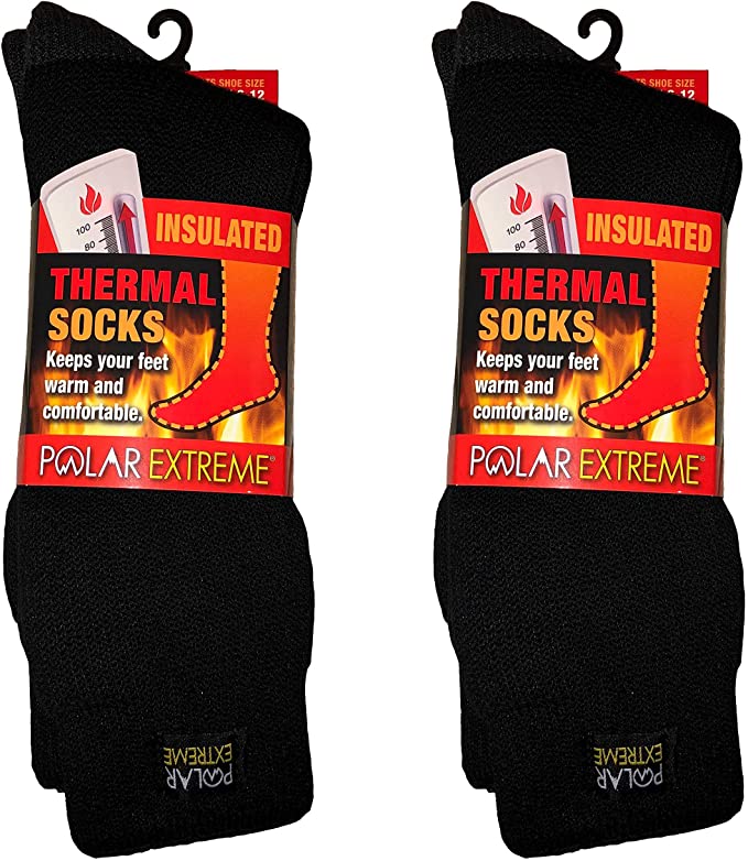 Polar Extreme Men's Thick Thermal Sock Pack of 4 All 4 Colors