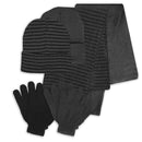 2 Pack Women's 3 Piece Set Hat Scarf Gloves for Men Women in Solid and Lines Color