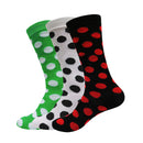 3 or 6 Pairs Women's Casual or Dress Polka Dot Crew Socks