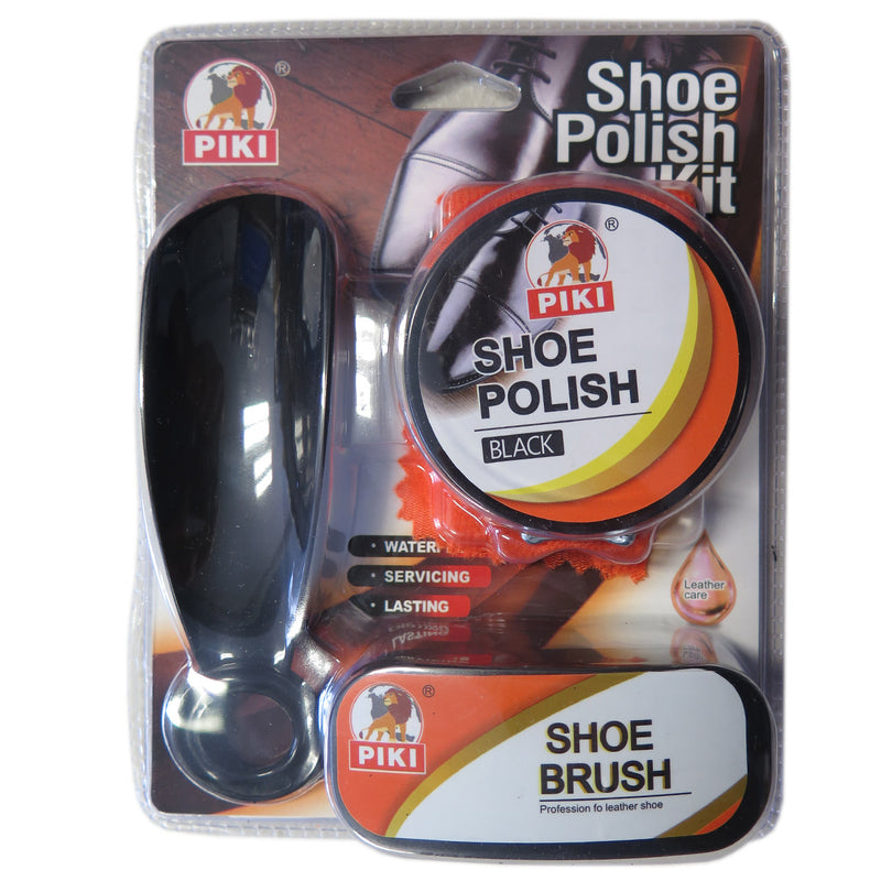 Piki Black Shoe Shine Polish Kit