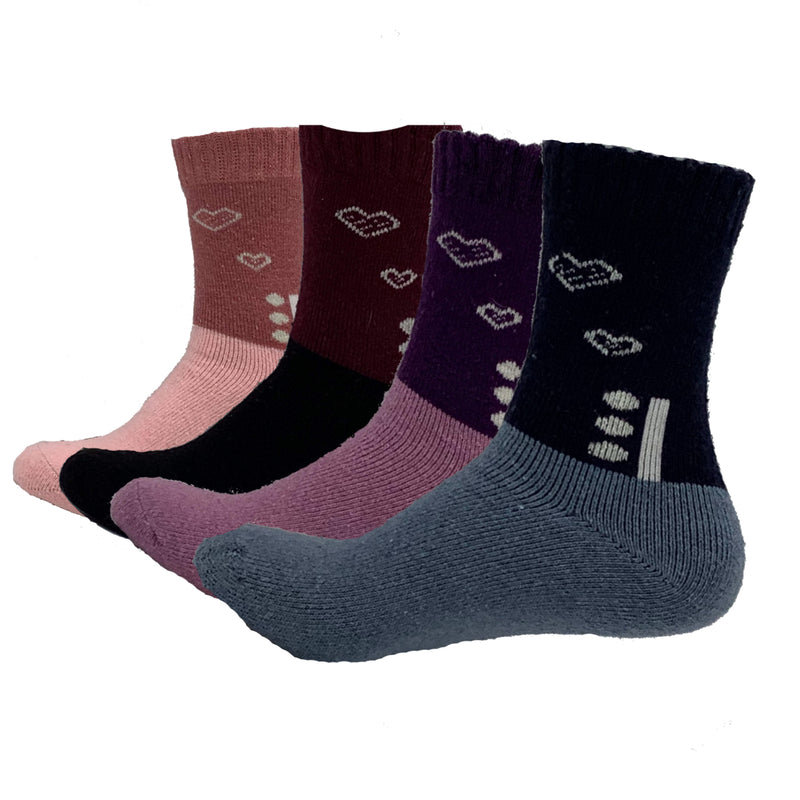4 Pairs of Women's Thermal Soft Comfort Thick Casual Warm Lamb Wool Crew Socks