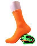 Women's Solid Multi Neon Colorful Cotton Crew Casual Socks