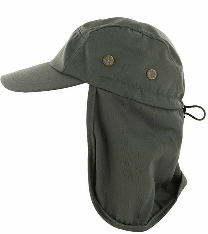 Fishing boating hiking army military snap brim hat with ear and neck flap