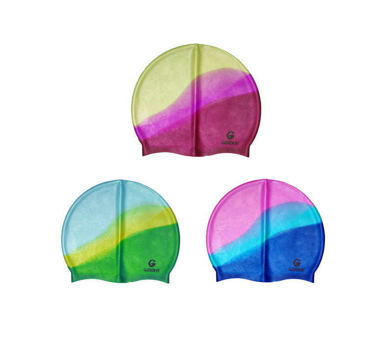 Unisex Silicone Swimming Cap for Adult and Children, Tie Dye