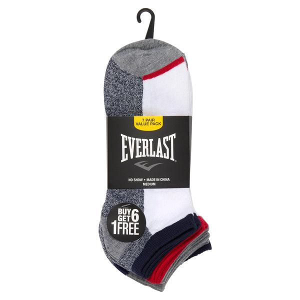 7-21 Pairs of Everlast Men's Assorted Fashioned Low Cut Ankle No show Socks 10-13