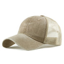 Trucker Ball Cap Mesh Beige Back Adjustable Hat Snapback 2-Tone Cap 6 Panel