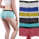 6 Pack Satin Ice Silk Underwear Women Sexy Briefs Seamless Lace Panties Women's Panties Woman Underwear Lace Panties