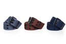 Casual Unisex Cotton Canvas Belt - Double Hole Grommet Web Belt for Men and Women -3 Pack