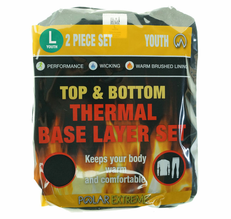 Polar Extreme (2 Piece Boys Thermal Long Underwear Set for Kids Base Layer Set Thermal Underwear Kids 10-12 ,14-16, 18-20