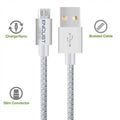 Encust 3-pack Nylon Braided Tangle-Free Micro USB Cables High Speed USB charger