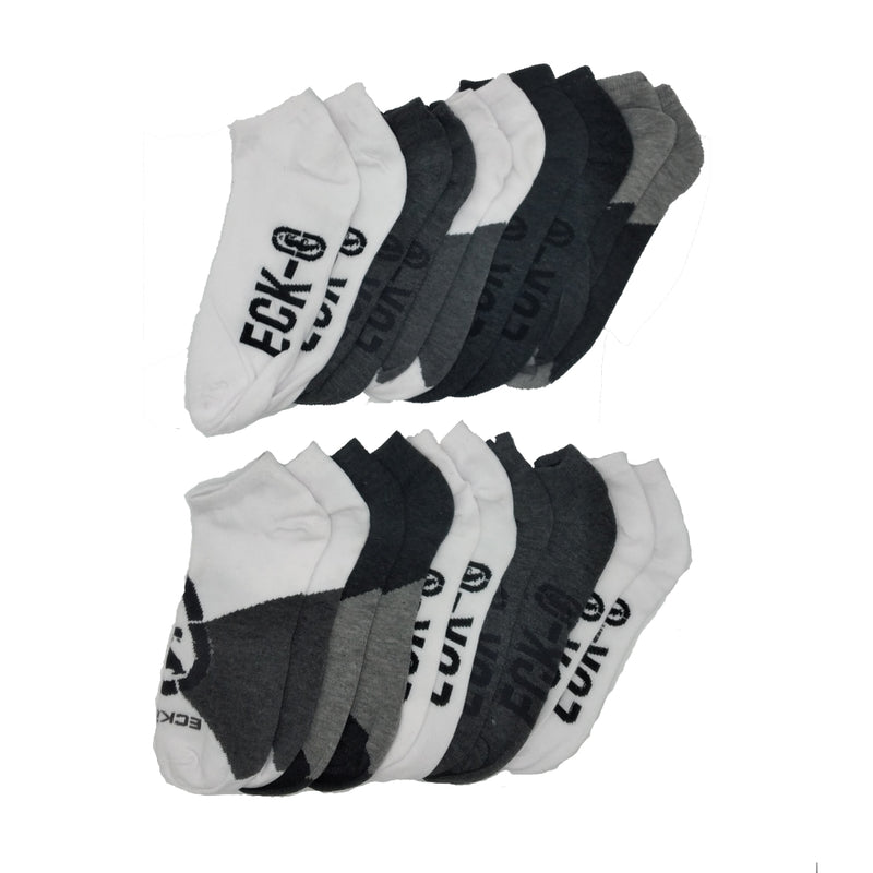 10-20 Pairs of Ecko Men's Basic Quick Dry No Show Athletic Socks 10-13