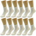 Big And Tall Men's 6-12 Pairs of Health Support Diabetic Ankle Circulatory Socks, Non-binding & Loose Fit(13-15)