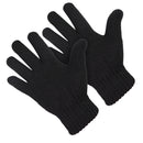 Men's Cold Weather Thermal Insulated Acrylic Rib Cuffed Black Gloves