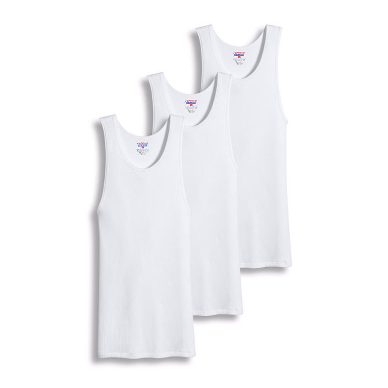 3-6 Packs of Men's Black & White Ribbed 100% Cotton Tank Top A Shirts Undershirt