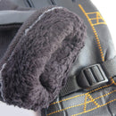 Anna Cavalary Men's Thermal Fleece Leather Gloves with Strap Winter Black
